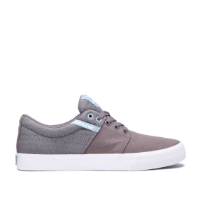 Supra Mens STACKS II VULC Grey/Aquifer/white Low Top Shoes | CA-25262